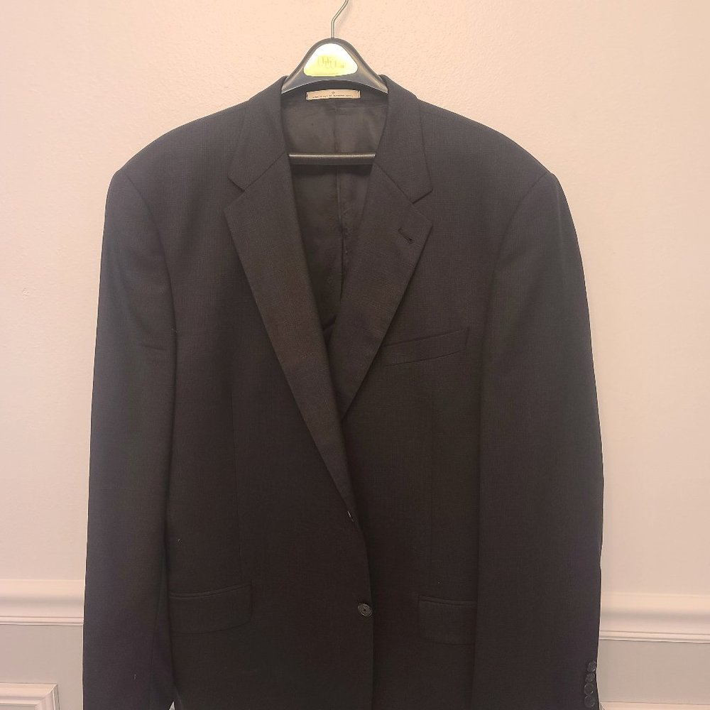 Joseph Abboud long blazer suit black. 46 long. Pants 34/34